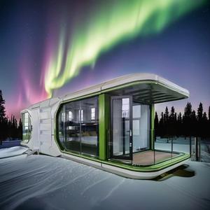 Minuscule Préfabriqué Portable USA Populaire Luxe 28 38 Mètre Carré Mobile Camping Préfabriqué Hangfa Space Capsule House - Product Image 1