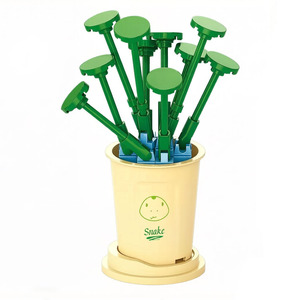 Ornement de bureau en forme de tasse à café Saintpaulia, simulation de blocs de construction, kit de plantes créatif, 12 styles, Lele Brother - Product Image 2