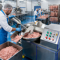 Hachoir-mélangeur industriel à grande vitesse en acier inoxydable 304 pour la transformation alimentaire (saucisses, boulettes de viande et pâtés)