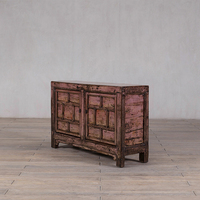 Magnifique armoire en laque vieillie sculptée à la main, buffet de luxe oriental classique