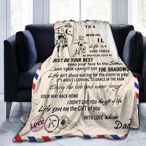 Couvertures de Message personnalisées pour papa <span class=keywords><strong>et</strong></span> maman, cadeaux d'amour pour fille, couverture de lettre polaire en flanelle à impression numérique personnalisée - Product Image 5