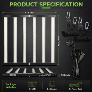 ไฟปลูกต้นไม้แบบ LED สเปกตรัมเต็ม 720W ปรับความสว่างได้ สำหรับปลูกพืชในร่มแบบไฮโดรโปนิกส์ มีสินค้าในคลังสินค้าสหรัฐอเมริกา/แคนาดา - Product Image 6