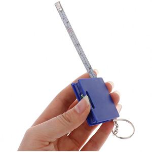 Promotion Gift Tape Measure Keychain 1 Meter Retractable Steel Rule Small Measuring Tape Key Tag with Bubble Level Custom - Product Image 3
