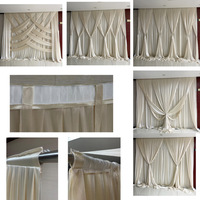Rideau de fond en soie glacée 3x3m, draperies multicolores au choix, décoration murale polyvalente pour mariages et fêtes, taille personnalisable