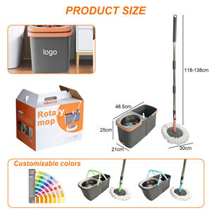 Serpillière Magic Spin 360 à tête rotative avec seau auto-nettoyant et séparation des eaux usées pour le nettoyage des sols - Product Image 2