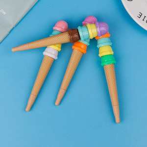Penna a Sfera Ecologica dal Design Divertente a Forma di Gelato con Luce, Corpo da Viaggio e Scrittura Fluida per Scrivere in Movimento - Product Image 1