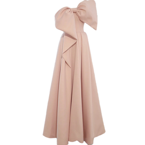 High Quality Elegant A-line <strong>Pink</strong> <strong>Chiffon</strong> Bow Evening Dress Layered Pleated One Shoulder Birthday Party <strong>Gown</strong> for Women 2023