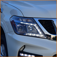 Pour Nissan Patrol Y62 2012-2017, ensemble de phares à LED noirs DRL, lentille de projecteur Bi-LED, signal séquentiel, Plug and Play, paire