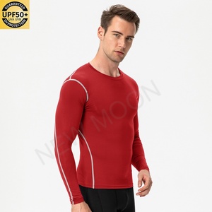 Camiseta Deportiva para Hombre, Camiseta Informal para Gimnasio, Transpirable, de Secado Rápido, Manga Larga, Poliéster, Ajustada, para Deportes al Aire Libre - Product Image 2