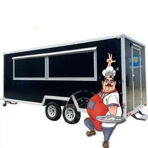12ft Fully Catering Equipped Food Truck Hot Dog Food Cart Customized Food Trailer Kitchen Equipments USA with Full Restaurant