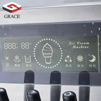 Machine à crème glacée molle de bureau commerciale 3 saveurs 3 mélange Machine à crème glacée à écran LED avec ingrédients d'eau de lait de fruits