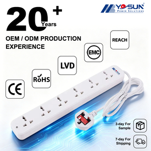 <span class=keywords><strong>Regleta</strong></span> de Enchufes Universal de 6 Tomas Tipo UK, 10A, con Indicador, Cable de 5m, <span class=keywords><strong>para</strong></span> Hogar y Oficina - Product Image 3