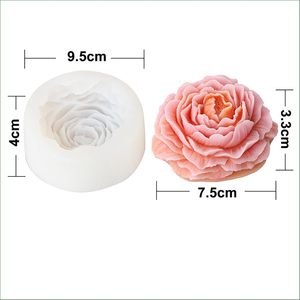 Bougie parfumée en cire de soja naturelle de luxe en forme de pivoine, aromathérapie, décoration d'intérieur, Noël, fête des pères, senteurs personnalisables - Product Image 4