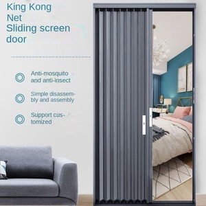 Vua Kong đường sắt cao gấp Màn hình cửa hợp kim Nhôm chống trộm chống muỗi vô hình Push-Pull Màn hình thép không gỉ - Product Image 4