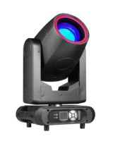Cabeza móvil LED de haz de 300W DMX512 para iluminación de escenario, tipo Sharpy Beam con anillo LED Halo para conciertos, DJ, discotecas, clubes nocturnos y bodas