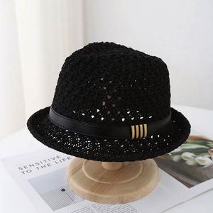 Petit chapeau haut de forme rétro britannique pour femme, chapeau de soleil d'été pour la plage, style jazz élégant, chapeau Fedora décontracté pour homme - Product Image 6