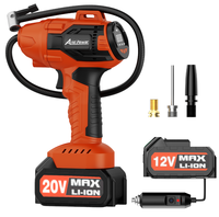 Compresseur d'air de gonflage de pneus sans fil pour batterie 20V Max 150PSI Pompe à air portative à lumière LED avec manomètre numérique