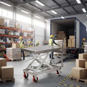 Hot Selling Steel Lift Table Platform Scissor Hydraulic Lift <b>Trolley</b> Flatbed Car Truck Loading Unloading 2M CL CL - Product Image 5