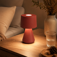 Lampe de table en forme de champignon rechargeable, portable, sans fil, LED, avec interrupteur tactile, lumière blanche chaude 3000K, pour restaurant, hôtel