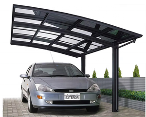 Abri d'auto sur pied en aluminium solide toit en polycarbonate auvent à cadre métallique pour parking de voiture <span class=keywords><strong>bois</strong></span> traité à la pression Type naturel - Product Image 3