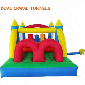 Castello Gonfiabile per Bambini con Doppio Scivolo da Corsa, Tunnel, Ostacoli da Arrampicata e Area Salto - Materiale PVC, Età 1-10 Anni - In Offerta - Product Image 3