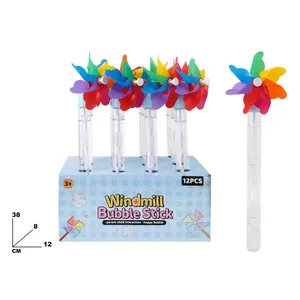 Windmill <b>Bubble</b> Stick 12Pcs Colorful Pinwheel <b>Bubble</b> Wand Toy For <b>Kids</b> Outdoor Play - Product Image 1