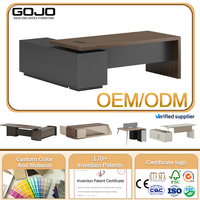 Bureau de direction en L, design personnalisé GOJO, table de PDG, mobilier commercial, bureau de direction