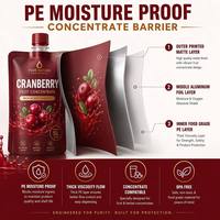 Pochette personnalisée en PE de qualité alimentaire avec bec verseur pour jus, sachet concentré autoportant en aluminium anti-humidité