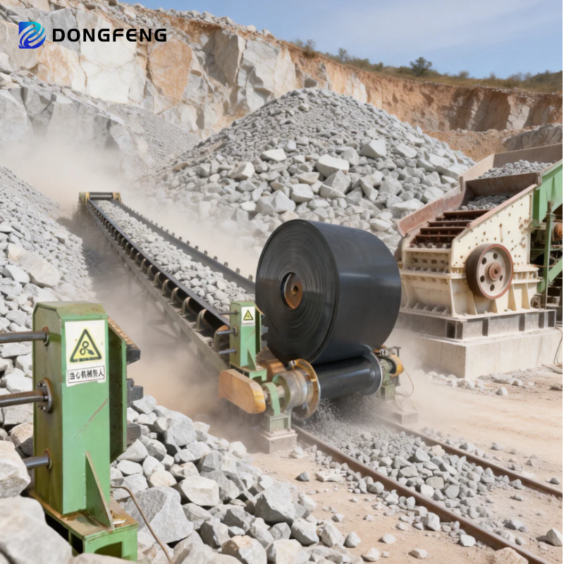 Industrial Corrosion Resistant Rubber Conveyor Belt Fabric for Salt Mining Marine Use