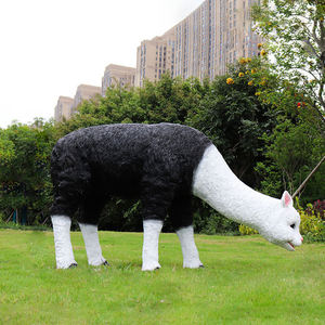 Statua di Animale in Fibra di Vetro Grande Dimensione Scultura Realistica di Alpaca in Resina per Decorazione Giardino - Product Image 3