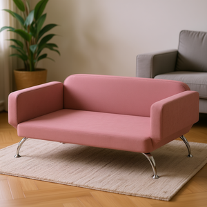 Cama para Perros Rosa Ajustable con Reposabrazos y Respaldo para Perros Pequeños, Medianos y Grandes, Cama Moderna para Mascotas para Usar en la Sala de Estar - Product Image 2