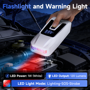 ชุดอุปกรณ์ช่วยสตาร์ทรถยนต์ ODM 4-in-1 พร้อมไฟฉาย LED แบตเตอรี่สำรอง 12000mAh สำหรับรถยนต์เบนซิน/ดีเซล รุ่น TH-JT-100 - Product Image 3