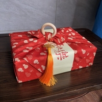 MM 70cm Furoshiki en tissu réutilisable motif courge rouge pour emballage cadeau, idéal pour les cadeaux de mariage, les cadeaux de pâtisserie, les fêtes et les célébrations, Fourniture d'usine