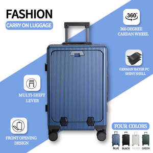Hojas rey moderno 360 Spinner con marco <span class=keywords><strong>de</strong></span> aluminio Portavasos abierto delantero <span class=keywords><strong>Maletas</strong></span> grandes <span class=keywords><strong>de</strong></span> <span class=keywords><strong>viaje</strong></span> Equipaje - Product Image 3