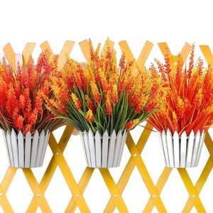 Ornement de tiges de blé artificielles d'automne, grappes de céréales, herbe de simulation, verdure, plante en pot pour jardin, cour, salon - Product Image 6