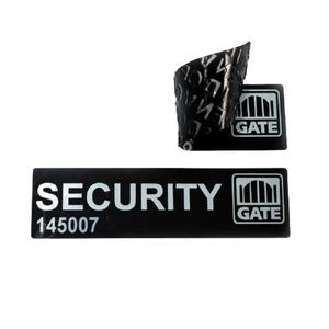 Étiquette VOID anti-contrefaçon en PET noir à déchirer, avec logo personnalisé, motif, code QR et numéro de série, non transférable - Product Image 3