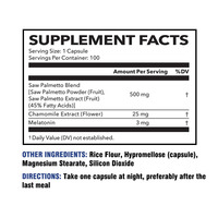 Les capsules de Saw Palmetto avec de la mélatonine favorisent la santé de la prostate et favorisent un sommeil réparateur profond pour les adultes