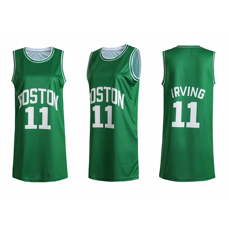 Oem Odm Celtics Basketbal Jersey Vrouwen Lange Shirts & Tops Basketbal Uniform Met Custom Logo