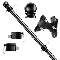 Kit de mât de drapeau portable en acier inoxydable de 5 pieds, montage rapide, design léger, base rotative anti-emmêlement, drapeau 3x5 imperméable