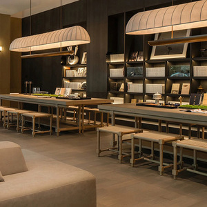 Chinese Style Long Pendant <b>Light</b> E27 <b>LED</b> Black For Restaurant Tea Room Hotel <b>Bar</b> Counter - Product Image 4
