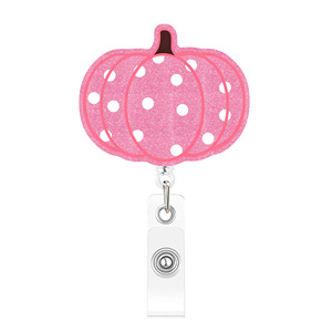 Nouveau Badge de poitrine en acrylique à paillettes en forme de citrouille, à fixation rapide, transfrontalier, pour Thanksgiving, avec boucle réglable à tirette ludique, festif - Product Image 6