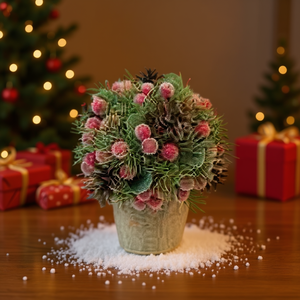 HOMEEA Christmas Decoration Round H22*D18CM Foam Pe Pinecones Tabletop Mount - Product Image 2