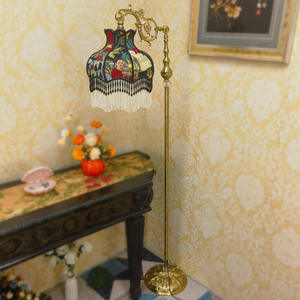 Lampe sur pied de style campagnard français, avec pompon rétro, pour salon, canapé, ambiance décorative, sens du design artistique - Product Image 5