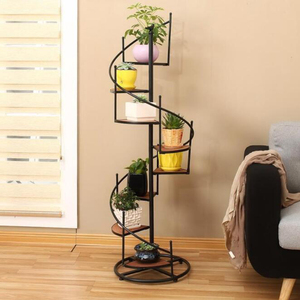<span class=keywords><strong>Escalera</strong></span> de Caracol de Hierro Forjado, Soporte para Plantas de Piso, Soporte para Flores de Varias Capas - Product Image 4
