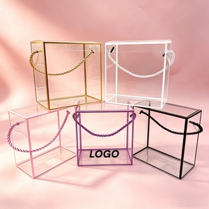 Caja de PET Transparente Plegable con Logotipo Personalizado, Caja de Regalo Transparente con Asa para Empaque de Marca - Product Image 1