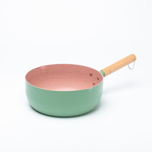 Nouvelle casserole antiadhésive petite marmite à induction avec manche en bois massif - Product Image 5