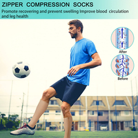 Chaussettes de compression à fermeture éclair, chaussettes de compression à bout fermé, 20-30 mmHg, chaussettes de compression mi-hautes pour l'œdème, les varices