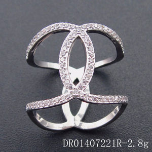 Nouvelles conceptions 2017, bague en argent sterling 925 plaqué rhodium avec CZ blanc - Product Image 5