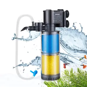WEIPRO 5W/21W/30W filtro per acquario sommergibile Multi-filtrante, forte aspirazione, flusso d'acqua regolabile interno dell'acquario