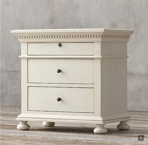Midcentury Antique <strong>Oak</strong> 3-Drawer Handmade Durable <strong>Bedside</strong> <strong>Table</strong> with Storage for Hotel Bedroom Furniture - Product Image 5